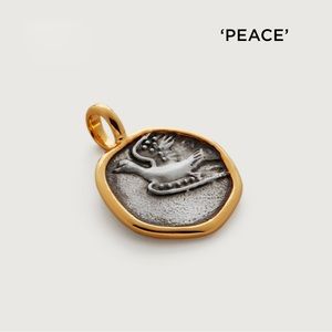 New Monica Vinader Peaceful Dove Pendant Charm 18ct Gold Vermeil